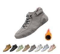 Vogany Arch Support Orthopedic Sneakers for Men Women, Winter Fleece Warm Snow Boots, Comfortable Walking Flats Waterproof (38,Grey)