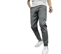 Vogany Cargo Pants, Men's High-Stretch Multi-Pocket Overalls, Fall Casual Great Storage Capacity Drawstring Skinny Pants (Gray,34)