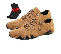 Vogany Shoes Orthopedic Sneakers for Women Men, for Camping & Driving Non-Slip Lightweight Slip On Sneakers(Brown,7 UK)