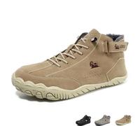 Vogany Shoes Orthopedic Sneakers Men,Waterproof Orthopedic Warm Boots Winter Comfortable Walking Flats Outdoor Hiking(Khaki,7.5 UK)