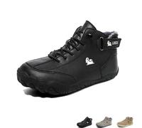 Vogany Shoes Orthopedic Sneakers Men,Waterproof Orthopedic Warm Boots Winter Comfortable Walking Flats Outdoor Hiking(Black,6.5 UK)