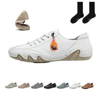 Vogany Shoes Orthopedic Sneakers Women, Nevova - Waterproof and Breathable Orthopedic Shoes for Men and Women, Winter Outdoor Non-Slip Lightweight Slip On Sneakers (White-Plush,46EU)
