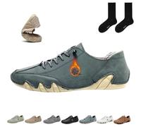 Vogany Shoes Orthopedic Sneakers Women, Nevova - Waterproof and Breathable Orthopedic Shoes for Men and Women, Winter Outdoor Non-Slip Lightweight Slip On Sneakers (Green-Plush,42EU)