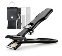 VOGARB Nail Clippers for Men Thick Nails for Seniors, Large Wide Jaw Opening Portable Ultra Sharp Fingernail and Toenail Clipper Cutters with Catcher for Women, Heavy Duty Stainless Steel, Black