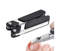 VOGARB Portable Folding Ingrown Toenail Clippers for Men Thick Toenails, Business Travel Ultra Sharp Toe Nail Clippers for Seniors, Adult, Podiatrist, Heavy Duty Stainless Steel, Black