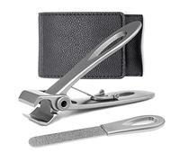 VOGARB Straight Toe Nail Clippers for Thick Nails, Heavy Duty Wide Jaw Opening Large Toenail Clippers with Toenail File Set for Men,Seniors, Women,Adult,Stainless Steel (Flat Edge-S)