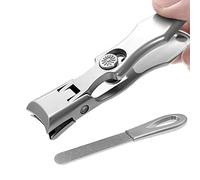 VOGARB Toenail Clippers for Thick Nails Extra Large Wide Jaw Opening Toe Nail Clippers Heavy Duty Fingernail Cutter No Splash for Men Women Adult Seniors (Silver with File)