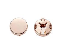 Vogast Brass Round Cuff Button Cover 1 Pair Imitation Cuff Links Cufflinks for Men's Wedding Formal Shirt, As Pic Shown, Copper