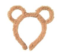 Vogast Women Winter Thick Plush Headband Round Bear Ears Makeup Hair Hoop Bandana Brown