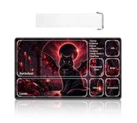 VOGDMKJG Card Game Playmat Crimson Eclipse Cat with Storage Bag,24x14 in