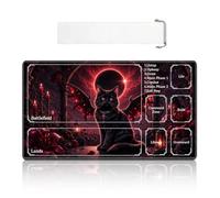 VOGDMKJG Card Game Playmat Crimson Eclipse Cat with Storage Bag,28x16 in