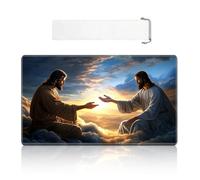 VOGDMKJG Card Playmat Middle 24"x14" with Storage Bag - Stitched Edges Non-Slip Neoprene Gaming Mat for Tournaments/TCG/MTG/Lorcana/Board Games-Jesus Man
