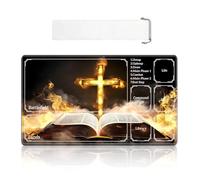 VOGDMKJG Card Playmat Middle 24"x14" with Storage Bag - Stitched Edges Non-Slip Neoprene Gaming Mat Playzones Design for Tournaments/TCG/MTG/Lorcana/Board Game Desk Mat-Cross Bible