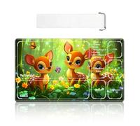 VOGDMKJG Card Playmat Middle 24"x14" with Storage Bag - Stitched Edges Non-Slip Neoprene Gaming Mat Playzones Design for Tournaments/TCG/MTG/Lorcana/Board Game Desk Mat-Sika Deer