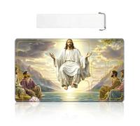 VOGDMKJG Card Playmat Middle 24"x14" with Storage Bag - Stitched Edges Non-Slip Neoprene Gaming Mat Playzones Design for Tournaments/TCG/MTG/Lorcana/Board Game Desk Mat-Men Bible