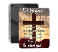 VOGDMKJG Case for iPad 10.2" 2021/2020/2019 (9th/8th/7th Generation) -Y-Shaped Stand Clear Back with Pencil Holder Auto Sleep/Wake Multi-Angle View Protective Tablet Cover Bible Cross