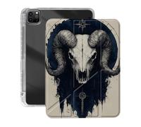 VOGDMKJG Case For iPad Air 13" (M3)2025/(M2)2024,For iPad Pro 12.9" 6th 2022/4th 2021- Y-Shaped Stand Clear Back With Pencil Holder Auto Sleep/Wake Multi-Angle View Protective Tablet Cover (GoatSkull)