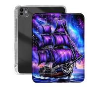 VOGDMKJG Case for iPad Pro 13 Inch Case (M4) 2024 7th Generation - Y-Shaped Stand Clear Back with Pencil Storage Auto Sleep/Wake Multi-Angle View Protective Tablet Cover (Midnight Ship)