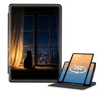 VOGDMKJG Case for Samsung Galaxy Tab S5e 10.5 2019 360 Rotating Stand Cover | 360-degree rotating tablet cover City Window Cat print, lays-flat typing design, and rugged drop protection