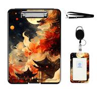 VOGDMKJG Heavy Duty Storage Clipboard(Bottom-Open) Slim Organization Case Box with ID Badge Holder&Pen Holder,File Case Golden Chinese Dragon File Case Portfolio for A4 Size Nurses,Students,Coaches