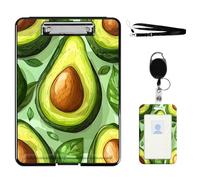 VOGDMKJG Heavy Duty Storage Clipboard(Bottom-Open) Slim Plastic Organization Case Box with ID Badge Holder&Pen Holder,File Case Green Avocado File Case Portfolio for A4 Size Nurses,Students,Coaches