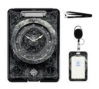 VOGDMKJG Heavy Duty Storage Clipboard(Bottom-Open)Slim Plastic Organization Case Box With ID Badge Holder&Pen Holder,File Case Mechanical Clock File Case Portfolio For A4 Size Nurses,Students,Coaches