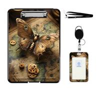 VOGDMKJG Heavy Duty Storage Clipboard(Bottom-Open)Slim Plastic Organization Case Box With ID Badge Holder&Pen Holder,File Case Mechanical Butterfly File Case Portfolio For A4 Size Nurse,Student,Coache