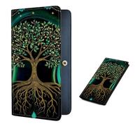 VOGDMKJG Long Bifold Wallet with RFID Blocking, Tree of Life Aurora Spirit, Leaf