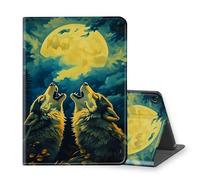 VOGDMKJG Stand Case for 7 Inch Fire 7 & Fire 7 Kids 12th Generation 2022 Release - Auto Sleep/Wake Multi-Angle View Protective Tablet Cover for Girl Boy Business Travel Wolves Moon