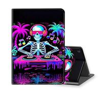 VOGDMKJG Stand Case for 7 Inch Fire 7 & Fire 7 Kids 12th Generation 2022 Release - Auto Sleep/Wake Multi-Angle View Protective Tablet Cover for Girl Boy Business Travel Skull Music