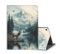 VOGDMKJG Stand Case for 7 Inch Fire 7 & Fire 7 Kids 12th Generation 2022 Release - Auto Sleep/Wake Multi-Angle View Protective Tablet Cover for Girl Boy Business Travel Moose Forest