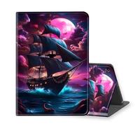VOGDMKJG Stand Case for 8" Fire HD 8 & 8 Plus 12th/10th Generation 2024/2022/2020 Release - Auto Sleep/Wake Multi-Angle View Protective Tablet Cover for Girl Boy Business Travel Midnight Boat