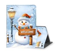VOGDMKJG Stand Case for Fire 7 Inch 9th/7th/5th Generation 2019/2017/2015 Release - Auto Sleep/Wake Multi-Angle View Protective Tablet Cover for Girl Boy Business Travel Snowman Light