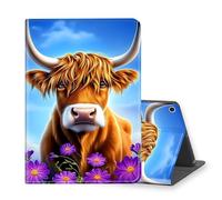 VOGDMKJG Stand Case for Fire HD 10 10.1Inch 9th 2019/7th 2017/ 5th Generation 2015 Release - Auto Sleep/Wake Multi-Angle View Protective Tablet Cover for Girl Boy Business Travel Cow Purple Daisy