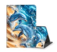 VOGDMKJG Stand Case for Fire HD 8th Gen 2018/7th Gen 2017/6th Gen 2016 Release 8-inch- Auto Sleep/Wake Multi-Angle View Protective Tablet Cover for Girl Boy Business Travel Dolphin Blue