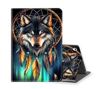 VOGDMKJG Stand Case for iPad Pro 11 Inch Case 2018 1st Generation- Auto Sleep/Wake Multi-Angle View Protective Tablet Cover for Girl Boy Business TravelDreamcatcher Wolf