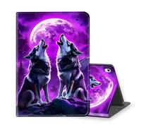 VOGDMKJG Stand Case for iPad Pro 11 Inch Case 2018 1st Generation- Auto Sleep/Wake Multi-Angle View Protective Tablet Cover for Girl Boy Business TravelWolf Purple Moon