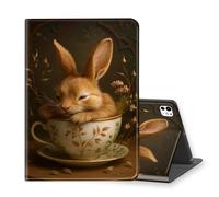 VOGDMKJG Stand Case for iPad Pro 13 Inch Case (M4) 2024 7th Generation- Auto Sleep/Wake Multi-Angle View Protective Tablet Cover for Girl Boy Business Travel Rabbit Cup