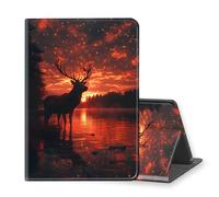 VOGDMKJG Stand Case for Kindle Paperwhite 11th Generation 6 Inch 2024/2022 Release E-Reader - Auto Sleep/Wake Multi-Angle View Protective Tablet Cover for Girl Boy Business Travel Sunset Deer