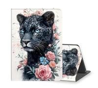 VOGDMKJG Stand Case for Kindle Scribe 2024/2022 Release 10.2 Inch E-Reader -Auto Sleep/Wake Multi-Angle View Protective Tablet Cover for Girl Boy Business Travel Rose Black Leopard