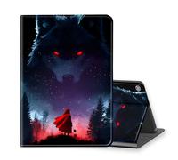 VOGDMKJG Stand Case for Lenovo Smart Tab M10 Plus 2020 3rd Gen 10.6" - Auto Sleep/Wake Multi-Angle View Protective Tablet Cover for Girl Boy Business Travel Red Girl Wolf
