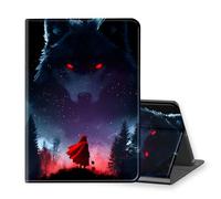 VOGDMKJG Stand Case for Microsoft Surface Pro 8 13 Inch 2021 Release - Auto Sleep/Wake Multi-Angle View Protective Tablet Cover for Girl Boy Business Travel Red Girl Wolf