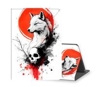 VOGDMKJG Stand Case for Microsoft Surface Pro 8 13 Inch 2021 Release - Auto Sleep/Wake Multi-Angle View Protective Tablet Cover for Girl Boy Business Travel Red Wolf Skull