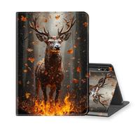 VOGDMKJG Stand Case for Samsung Galaxy Tab 14.6" S10 Ultra 2024/S9 Ultra 2023/S8 Ultra 2022 - Auto Sleep/Wake Multi-Angle View Protective Tablet Cover for Girl Boy Business Travel Leaves Deer