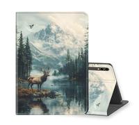 VOGDMKJG Stand Case for Samsung Galaxy Tab 14.6" S10 Ultra 2024/S9 Ultra 2023/S8 Ultra 2022 - Auto Sleep/Wake Multi-Angle View Protective Tablet Cover for Girl Boy Business Travel Moose Forest