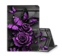 VOGDMKJG Stand Case for Samsung Galaxy Tab 14.6" S10 Ultra 2024/S9 Ultra 2023/S8 Ultra 2022 - Auto Sleep/Wake Multi-Angle View Protective Tablet Cover for Girl Boy Business Travel Purple Rose