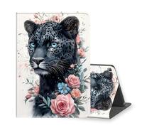 VOGDMKJG Stand Case for Samsung Galaxy Tab A7 10.4 Inch 2022/2020 Release - Auto Sleep/Wake Multi-Angle View Protective Tablet Cover for Girl Boy Business Travel Rose Black Leopard