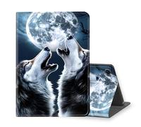 VOGDMKJG Stand Case for Samsung Galaxy Tab A9 8.7 Inch 2023 Release - Auto Sleep/Wake Multi-Angle View Protective Tablet Cover for Girl Boy Business Travel Wolf Moon