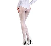 VOGEL VERE Striped Fishnet Tights Womens, High Waisted Patterned Pantyhose | Vertical Striped Fishnet for Ladies, Tights with Designs, Sexy, Vintage, Goth, Party, Daily Wear, Stockings with Red Gift Box