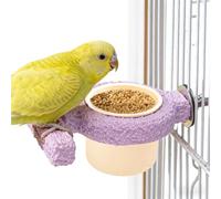 Vogelnäpfe Vogelkäfig - 12cm Futternapf Mit Sitzstange, Wasserschale Für Großsittiche, Futterstation | Für Wellensittich Kanarienvogel Nymphensittich Unzertrennliche Und Weitere Vögel